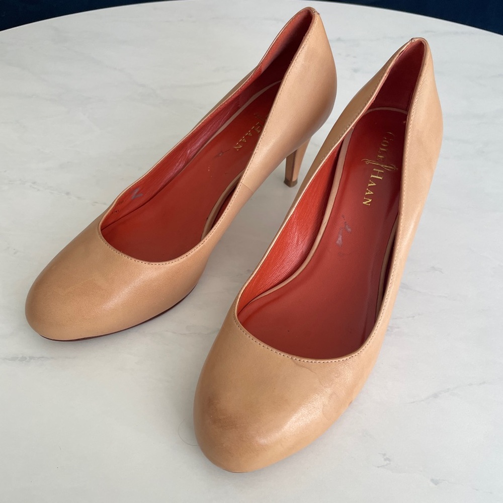 Cole Haan Violet Air Pump Heels Beige Nude Leather Women’s Size 7.5